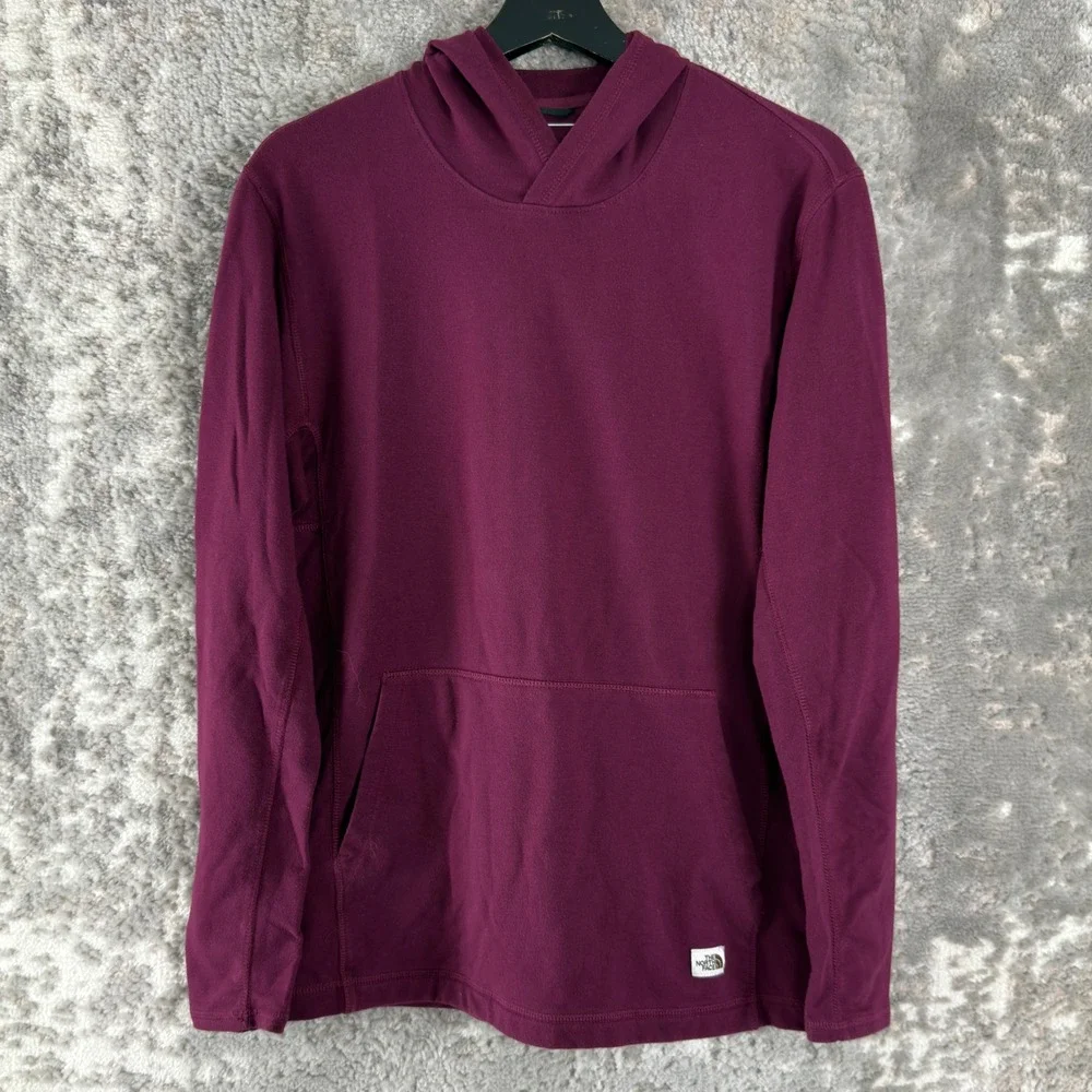 The North Face Size M Pullover Active Outdoors Hoodie Maroon Long Sleeve‎ Mens